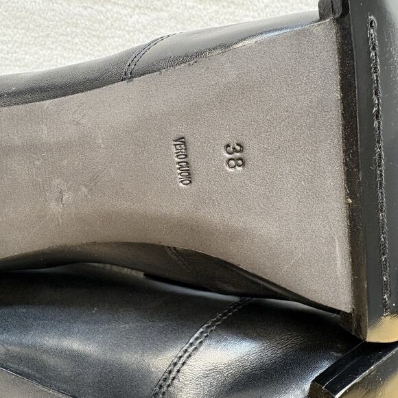 Alexander Wang Luisa Black Leather Open Peep Toe Booties High Heels Size EU 38 - Picture 15 of 16